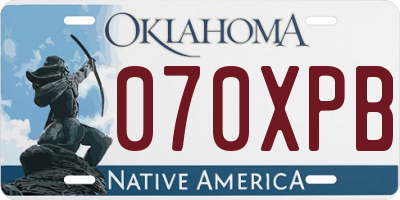 OK license plate 070XPB
