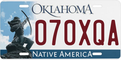 OK license plate 070XQA