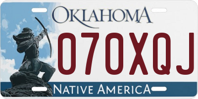 OK license plate 070XQJ
