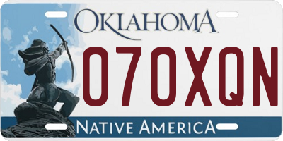 OK license plate 070XQN