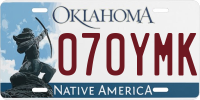 OK license plate 070YMK