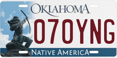 OK license plate 070YNG