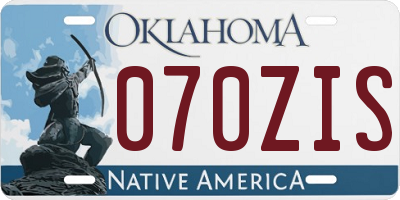OK license plate 070ZIS