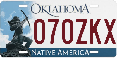 OK license plate 070ZKX