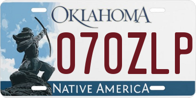OK license plate 070ZLP