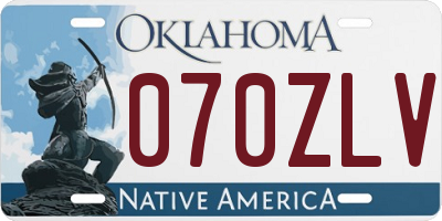 OK license plate 070ZLV