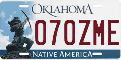OK license plate 070ZME