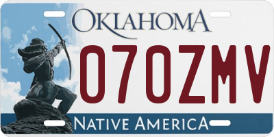 OK license plate 070ZMV