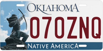 OK license plate 070ZNQ