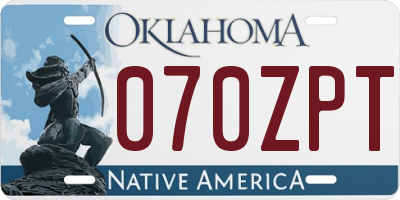 OK license plate 070ZPT