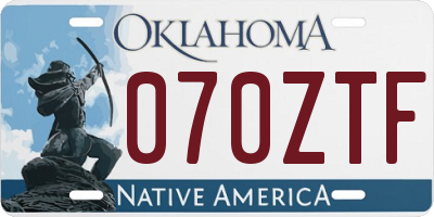 OK license plate 070ZTF