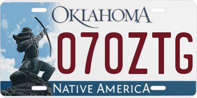 OK license plate 070ZTG