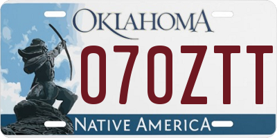 OK license plate 070ZTT