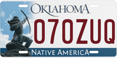OK license plate 070ZUQ