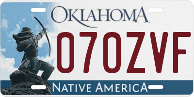 OK license plate 070ZVF