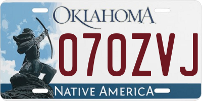 OK license plate 070ZVJ