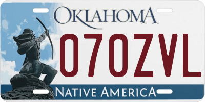 OK license plate 070ZVL