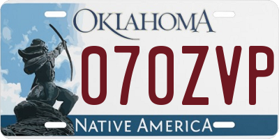 OK license plate 070ZVP