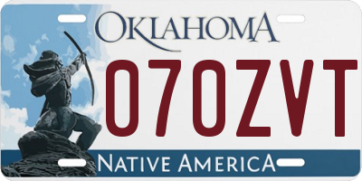 OK license plate 070ZVT