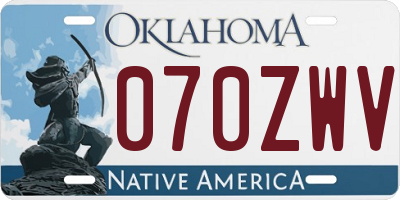 OK license plate 070ZWV