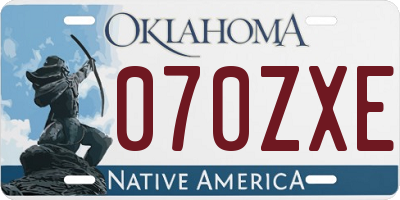 OK license plate 070ZXE