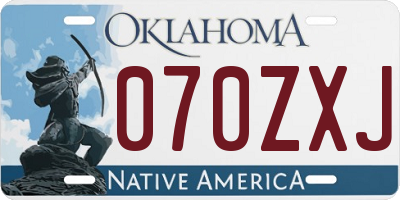 OK license plate 070ZXJ