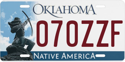 OK license plate 070ZZF