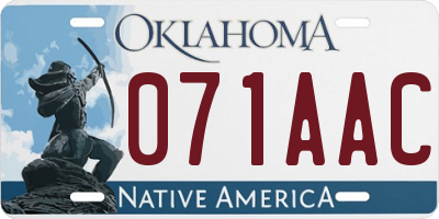 OK license plate 071AAC