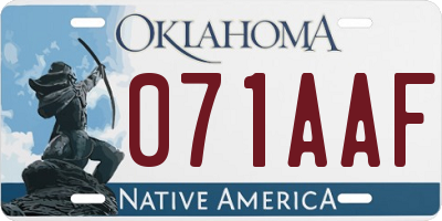 OK license plate 071AAF