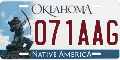 OK license plate 071AAG