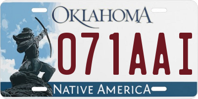 OK license plate 071AAI