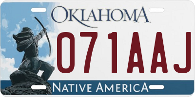 OK license plate 071AAJ