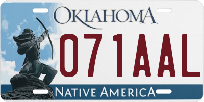 OK license plate 071AAL