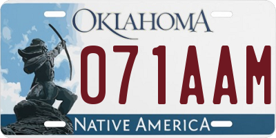 OK license plate 071AAM