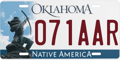 OK license plate 071AAR