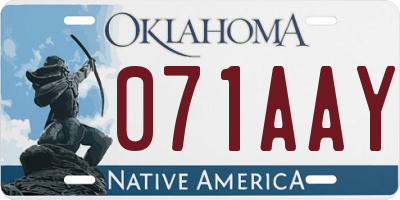 OK license plate 071AAY