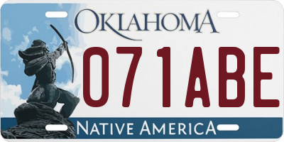 OK license plate 071ABE
