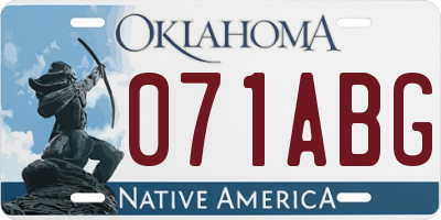 OK license plate 071ABG