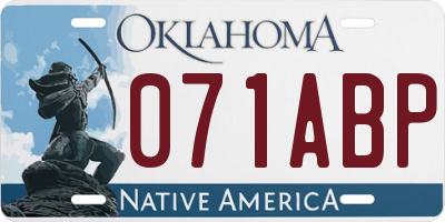 OK license plate 071ABP