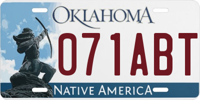 OK license plate 071ABT