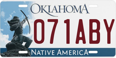 OK license plate 071ABY