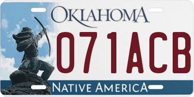 OK license plate 071ACB