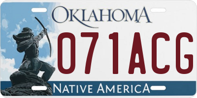 OK license plate 071ACG