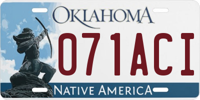 OK license plate 071ACI