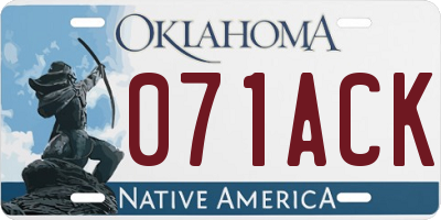 OK license plate 071ACK