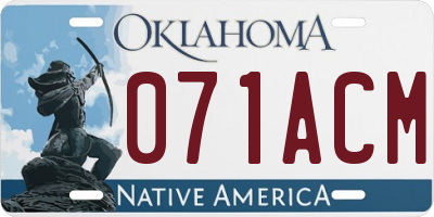 OK license plate 071ACM