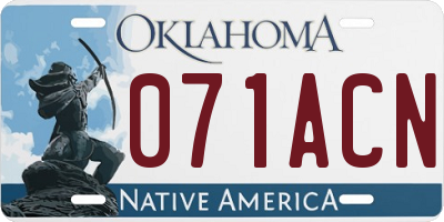 OK license plate 071ACN