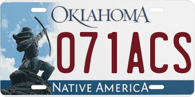 OK license plate 071ACS