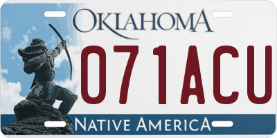 OK license plate 071ACU