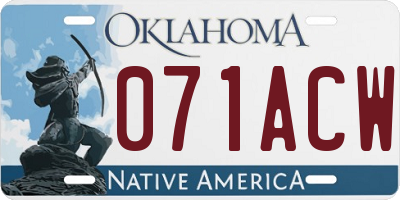 OK license plate 071ACW